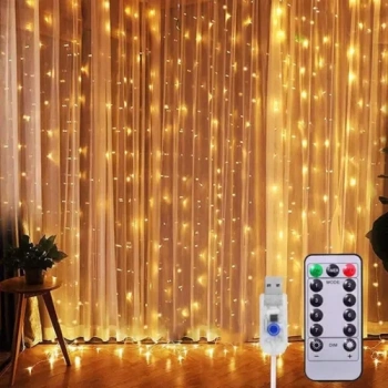 VipMarketim Peri Perde Led 3*3m 300 Led Gün Işığı