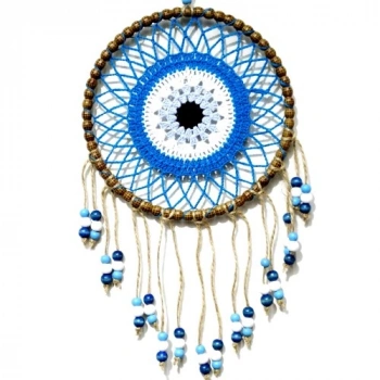 VipMarketim Petrol Mavisi Motifli Renkli Boncuklu El Yapımı Duvar Süsü