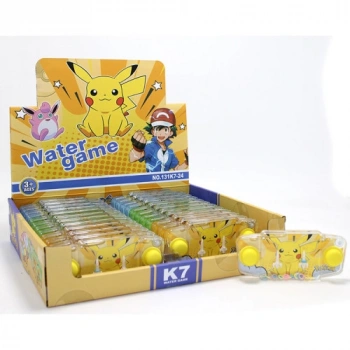 VipMarketim Pikachu Baskılı Sulu Oyun - Şeffaf Gövdeli Dikdörtgen El Konsolu Su Oyunu