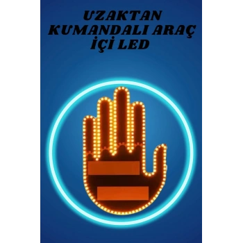 VipMarketim Pilli Led Işık Araç Camı İçin Uzaktan Kumandalı El Simgesi