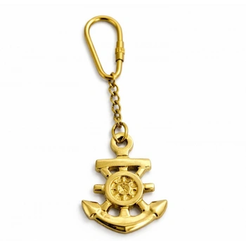 VipMarketim Pirinç Çapalı Dümen Tasarımlı Anahtarlık