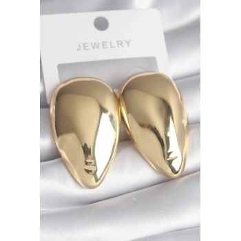 VipMarketim Pirinç Gold Renk Badem Model Kadın Küpe 5886