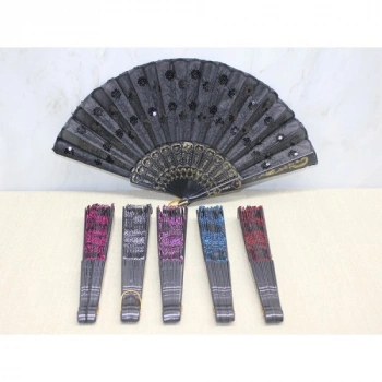 VipMarketim Plastik Pullu Yelpaze Siyah Renk