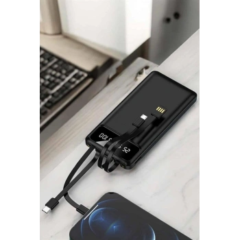 VipMarketim Powerbank 20.000 Mah LCD Ekran USB Lightning Type-C Uyumlu İOS ve Android