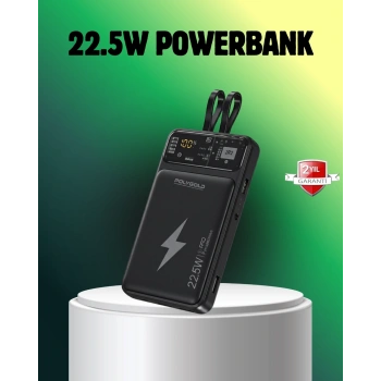 VipMarketim Powerbank Dahili Ekranlı 10000 mAh Çift Kablolu
