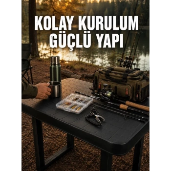 VipMarketim Pratik Katlanabilir Masa Kamp Piknik Bahçe ve Karavan Kullanımına Uygun