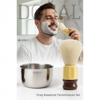 VipMarketim Premium Tıraş Fırçası - %100 Domuz Kılı - Yoğun Köpük Pürüzsüz Tıraş