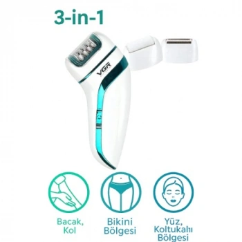 VipMarketim Profesyonel 3 Başlıklı Epilasyon Aleti