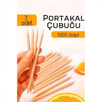 VipMarketim Profesyonel 7’li Portakal Çubuğu Seti - 11.5 cm Manikür & Pedikür Et İtici ve Tırnak Temizleme Seti