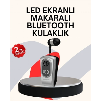 VipMarketim Profesyonel Bluetooth Kulaklık – Klipsli Titreşimli Dijital Göstergeli