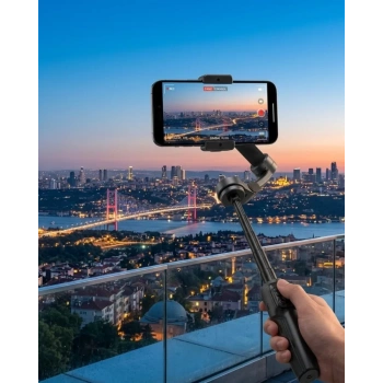 VipMarketim Profesyonel Telefon Gimbal Stabilizer 3 Axis Video Sabitleyici Vlog Tripod