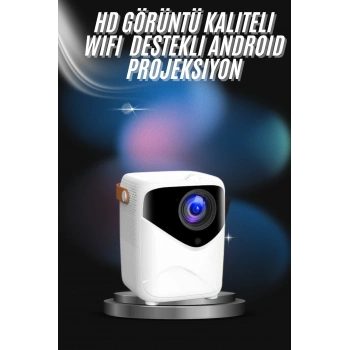 VipMarketim Projeksiyon Ev Sineması Bluetooth 4k HD Kaliteli Görüntü Kumandalı