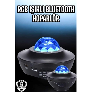 VipMarketim Projektör Yıldız Gece Lambası Disko Topu Bluetooth Bağlantılı Taşınabilir Şarjlı