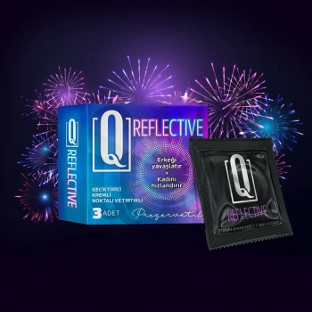 VipMarketim Q Reflective 3lü Geciktiricili Ve Tırtıklı Prezervatif