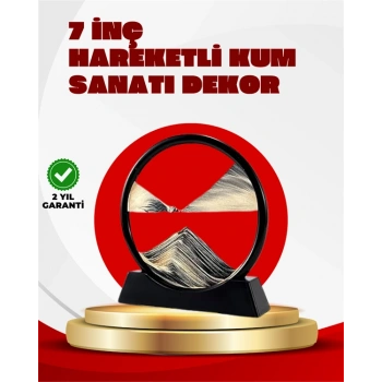 VipMarketim Rahatlatıcı Kum Sanatı – Yuvarlak Cam Çerçeveli Hareketli Kum Resmi Ofis ve Ev İçin Etkileşimli Masaüstü Süs