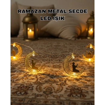 VipMarketim Ramazan Ay Işığı Secde Eden Adam Silüetli LED Peri Işığı