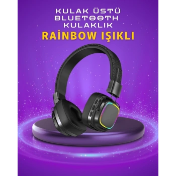 VipMarketim Renkli Işık Efektli Bluetooth 5.3 Müzik Kulaklığı