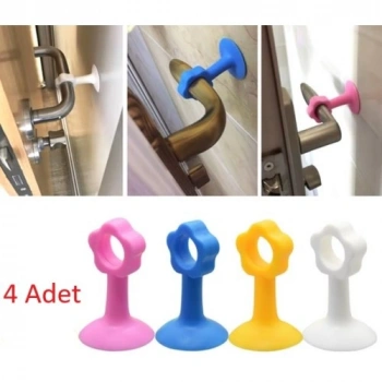 VipMarketim Renkli Vantuzlu Geçmeli Kapı Kolu Stoper 4lü Set
