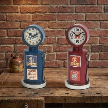 VipMarketim Retro Benzin Pompası Tasarımlı Masaüstü Saat