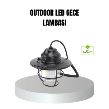 VipMarketim Retro Kamp Lambası Su Geçirmez Taşınabilir Gece Işığı Uzun Pil Ömürlü