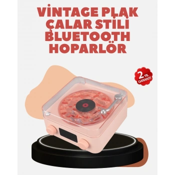 VipMarketim Retro Kristal Netliğinde Ses – Gece Işıklı Retro Bluetooth Hoparlör