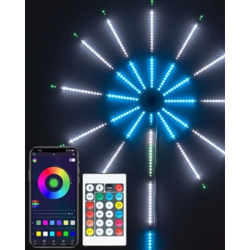 VipMarketim RGB LED Duvar Dekoru Sökülebilir Kollu Havai Fişek Işık Sistemi