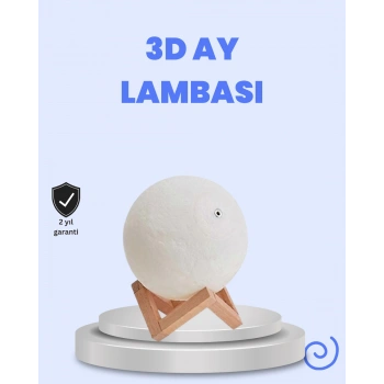 VipMarketim RGB Modlu 16 Renkli Ay Gece Lambası 3D Baskı ve Uzaktan Kumanda Özellikli