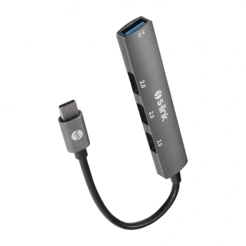 VipMarketim S-LINK SW-U324 Type-C to 3xUSB 2.0 1xUSB 3.0 Metal USB HUB(1923)