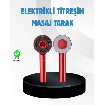 VipMarketim Saç Büyüme Destekleyici Elektrikli Masaj Tarak LED ve Titreşimli