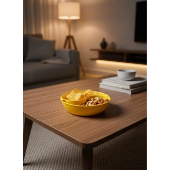 VipMarketim Sarı Çerezlik Kase Seti 4 Adet 3x12 cm