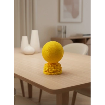 VipMarketim Sarı FIFA Topu Dekoratif Biblo 10cm Modern Masa Üstü Aksesuar