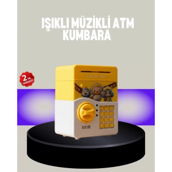 VipMarketim Sarı Şifreli Eğitici Çocuk Kumbarası Otomatik Para Girişli