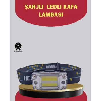 VipMarketim Şarj Edilebilir LED KAFA Feneri 215 Lümen XPE COB Güçlü Aydınlatma