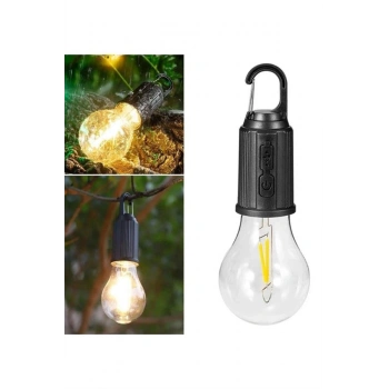 VipMarketim Şarjlı Aydınlatma Ampul Tasarımlı Ambians Işık Askılı Kamp Lambası