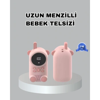 VipMarketim Şarjlı Bebek Telsizi Uzun Mesafe 22 Kanal LCD Ekran VOX Modu 400 mAh