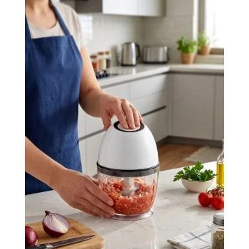 VipMarketim Şarjlı Mutfak Doğrayıcı 450 ML Sebze ve Sarımsak Doğrayıcı