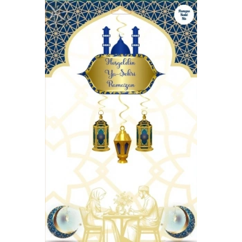 VipMarketim Sarkıt Ramazan Süsü Lacivert - Hoşgeldin Ya Şehri Ramazan