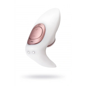 VipMarketim Satisfyer Pro 4 Couples Çiftler İçin Vakum Dalgalı Vibratör, silikon, beyaz, 19,5 cm