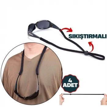 VipMarketim Savino 4 Adet Ayarlanabilir Sıkıştırmalı Gözlük İpi