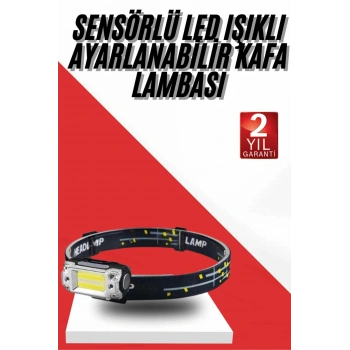 VipMarketim Sensörlü Kamp Lambası Ayarlanabilir Kafa Lambası Kafa Bantlı