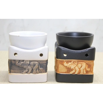 VipMarketim Seramik Fil Kabartmalı Buhurdanlık