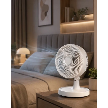 VipMarketim Sessiz Çalışan Mini Masaüstü Fan 2 Kademeli Otomatik Salınımlı