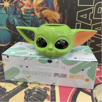 VipMarketim Sevimli Uzay Karakteri Figürlü Seramik Kupa