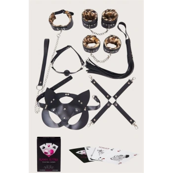 VipMarketim Sexy Görselli Oyun Kartı Kama Sutra 7Li Leopar Harness Set