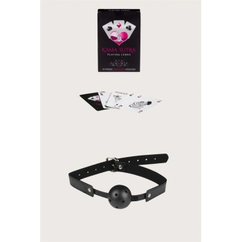 VipMarketim  Sexy Görselli Oyun Kartı Kama Sutra Siyah Ağız Topu Set