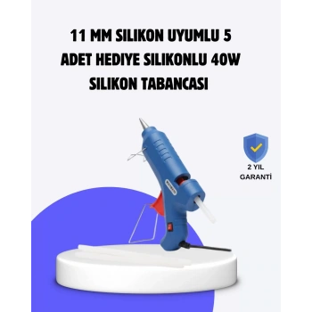 VipMarketim Sıcak Mum Tabancası 40W 5 Silikon Hediyeli Kolay ve Hızlı Yapıştırma