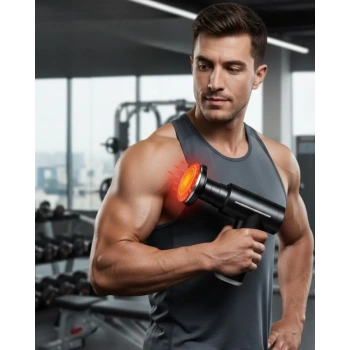 VipMarketim Sıcak Soğuk Terapili Masaj Tabancası Çift Fonksiyon 6 Başlıklı Şarjlı Derin Doku Cihazı