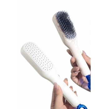VipMarketim Silikon Yumuşak Sıkı Dişli Sihirli Geri Çekilebilir Tarak Kendini Temizleyen Saç Fırçası