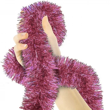 VipMarketim Simli Parti Süsü 2 Metre Pembe