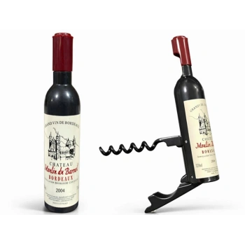 VipMarketim Şişe Tasarımlı Paslanmaz Çelik Tirbuşon Açacak